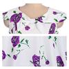 Vintage Floral Print Dress - Womens Sexy Bohemian Cap Sleeve Rose Floral Print Retro Cocktail Dress view 3