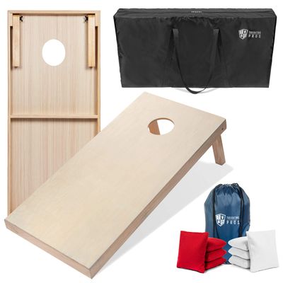 Tailgating Pros 4'x2' & 3'x2' Cornhole Boards w/Carrying Case & Set of 8 Cornhole Bags (You Pick Color) 25 Bag Colors! (Red/Gold, 3'x2' Boards)