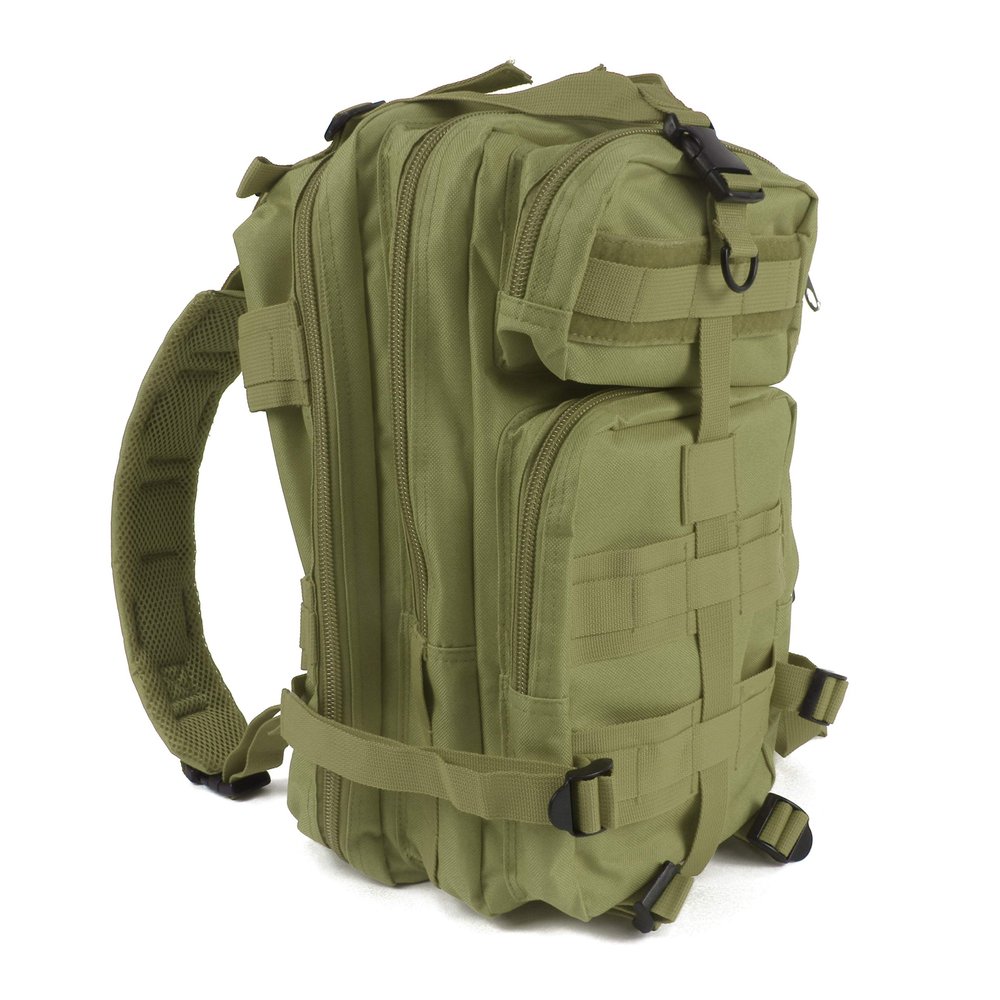 MediTac Tactical Assault Pack - First Aid Rucksack - 18" Military MOLLE Backpack - Olive Drab