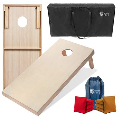 Tailgating Pros 4'x2' & 3'x2' Cornhole Boards w/Carrying Case & Set of 8 Cornhole Bags (You Pick Color) 25 Bag Colors! (Red/Orange, 3'x2' Boards)