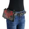 Milwaukee Leather MP8852 Women's Black and Red Leather Multi Pocket Belt Bag - One Size view 1