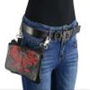 Milwaukee Leather MP8852 Women's Black and Red Leather Multi Pocket Belt Bag - One Size view 2
