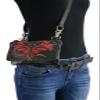Milwaukee Leather MP8852 Women's Black and Red Leather Multi Pocket Belt Bag - One Size view 3