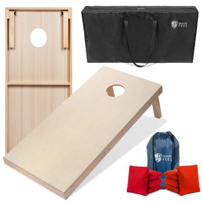 Tailgating Pros 4'x2' & 3'x2' Cornhole Boards w/Carrying Case & Set of 8 Cornhole Bags (You Pick Color) 25 Bag Colors! (Black/Baby Blue, 3'x2' Boards)
