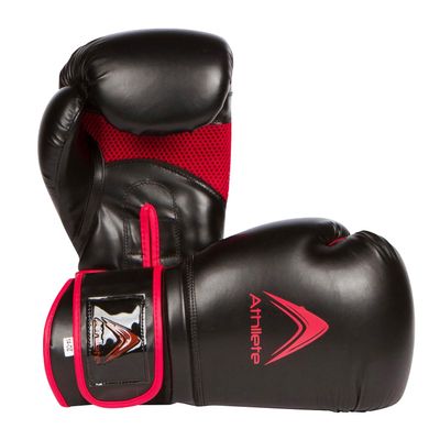 Athllete Men's & Women's 14 oz Boxing Gloves, Training & Kickboxing, Black/Red