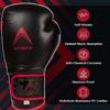 Athllete Men's & Women's 14 oz Boxing Gloves, Training & Kickboxing, Black/Red view 2