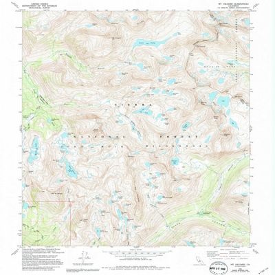 YellowMaps Mt Hilgard CA topo map, 1:24000 Scale, 7.5 X 7.5 Minute, Historical, 1982, Updated 1994, 26.5 x 21.9 in - Tyvek