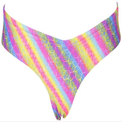 arena Rulebreaker UNIQUE Brief Bikini Bottoms Athletic Sport Swimsuit for Women, Paparazzi, Medium