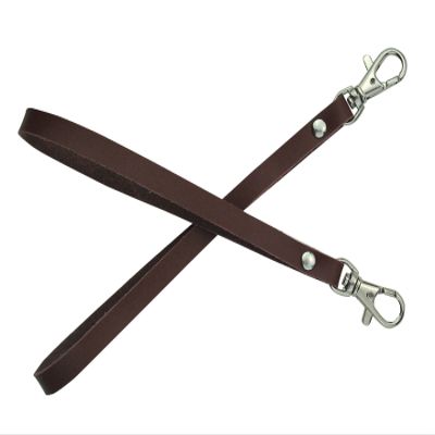 5Afashion 2 pcs Genuine Leather Wrist Strap for Wallet Clutch Wristlet Purse Keys Keychain Pouch (brown)