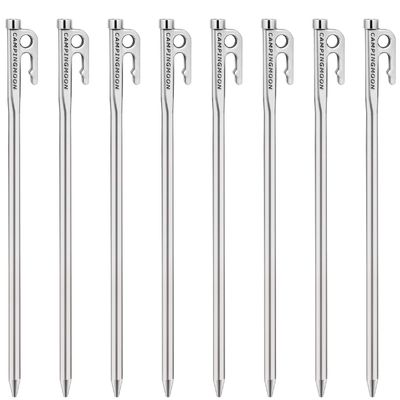 camping moon Martensitic Stainless Steel 420J2 Tent Stake R Series Power Peg Ideal for Hard Ground R-30-8P