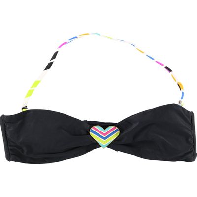 Raisins Womens Contrast Bikini Swim Top, Black, Medium
