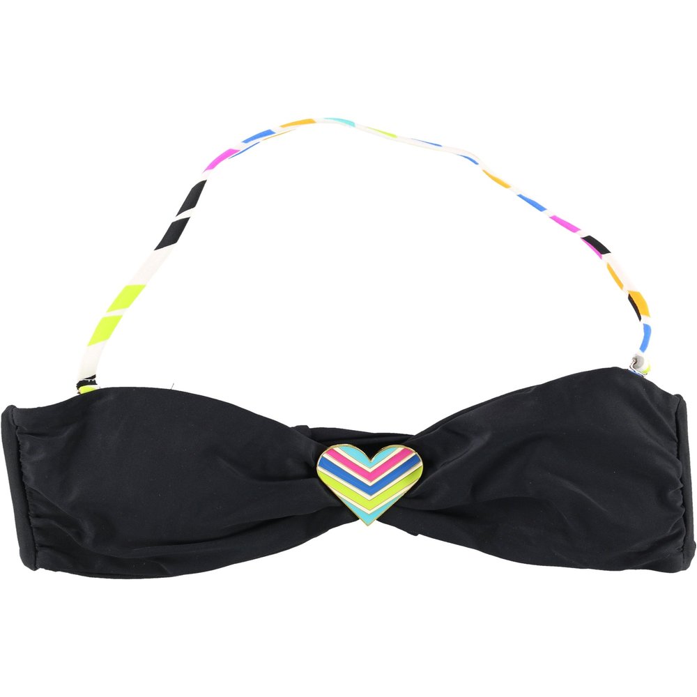 Raisins Womens Contrast Bikini Swim Top, Black, Medium