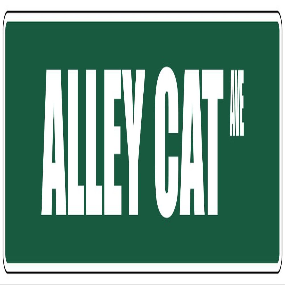 Alley Cat Green Street Sign Decal Sticker 8x2