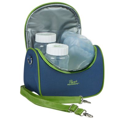 Drive Medical BP002 Pure Expressions Insulated Cooler Bag, Comes with 4 Ice Packs and Two 6oz Storage Bottles, Keeps Bottles Cold for Up to 8 Hours, Keeps Bottles Warem for Up to 4 Hours