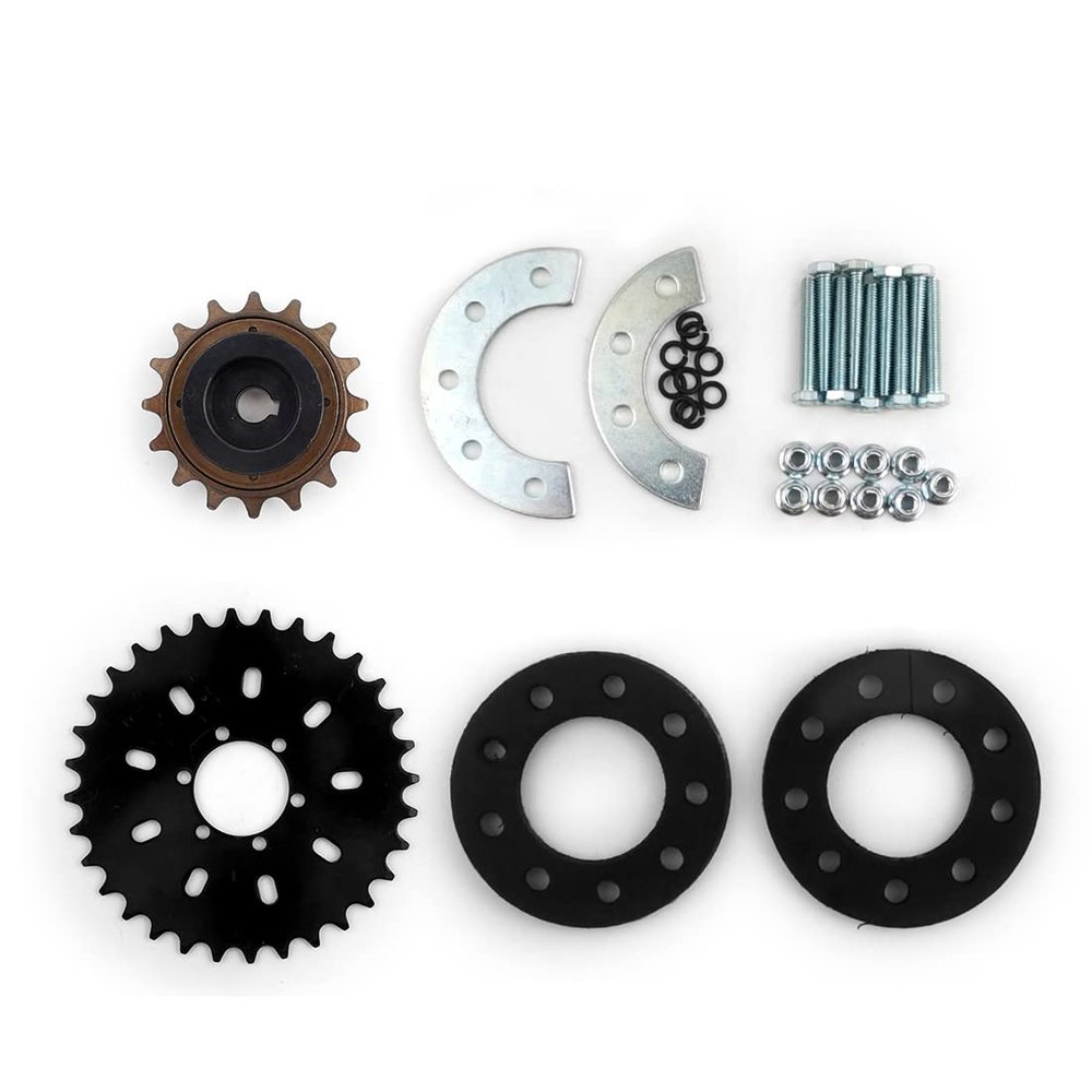 Bicycle Spoke Chain Wheel Bike Rear Wheel 32T Sprocket for Our Left Drive Motor Kit 16T Freewheel with Adapter for Motor MY1016Z (kit 2)