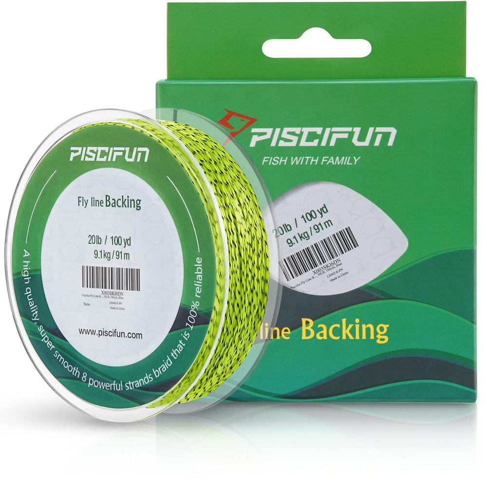 Piscifun Fishing Line Backing, Braided Fishing Backing Line, 20LB, 100yds, Fluorescent Yellow & Black