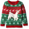Blizzard Bay Boys Ugly Chrismas Animals Pullover Sweaters, Green/Red/White/Alpaca, 5 US view 1