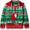 Blizzard Bay Toddler Boy's Zipper Mock Neck Skiing Santa Ugly Christmas Sweater Sweater, red/Green Combo, 6/L view 1