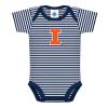 Creative Knitwear University of Illinois Fighting Illini Baby Striped Bodysuit Navy/White view 1
