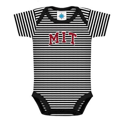Creative Knitwear Massachusetts Institute of Technology Engineers MIT Striped Baby Bodysuit Black/White