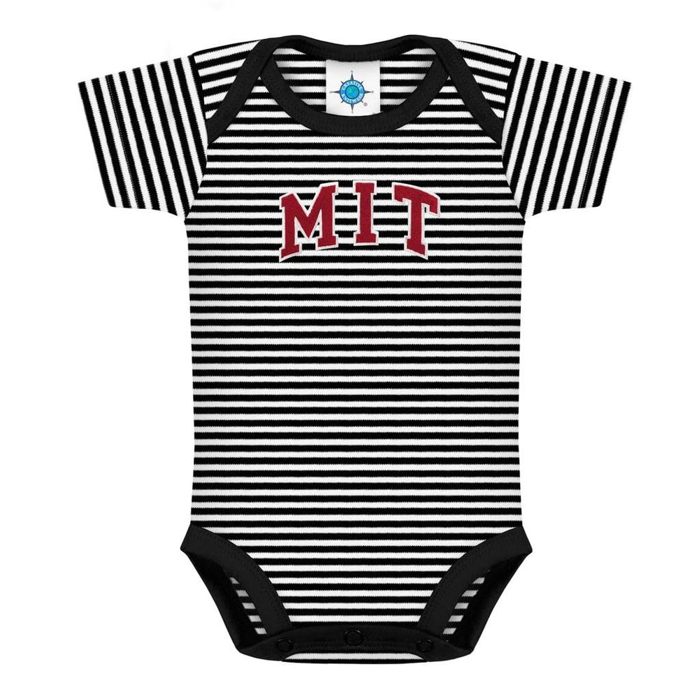 Creative Knitwear Massachusetts Institute of Technology Engineers MIT Striped Baby Bodysuit Black/White