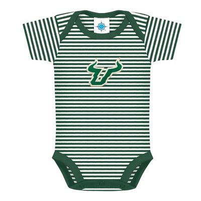 Creative Knitwear University of South Florida Bulls Striped Baby Bodysuit Hunter/White