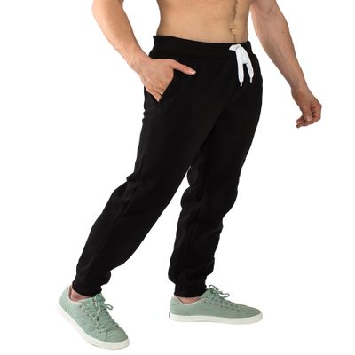 Southpole Men's 1570 Basic Active Fleece Jogger Sweatpants Black (A)