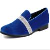 Amali Monarch Men's Loafers Slip On Shoes  Formal Dress Shoes for Men - Designer Velvet Smoking Driving Moccasins with Rhinestone Strap view 1