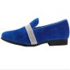 Amali Monarch Men's Loafers Slip On Shoes  Formal Dress Shoes for Men - Designer Velvet Smoking Driving Moccasins with Rhinestone Strap view 2