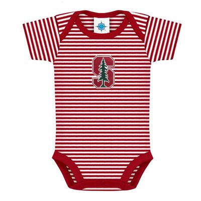 Creative Knitwear Stanford University Striped Baby Bodysuit Crimson/White