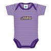 Creative Knitwear James Madison University JMU Dukes Baby Striped Bodysuit Purple/White view 1