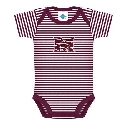 Creative Knitwear Morehouse College Tigers Striped Baby Bodysuit Maroon/White