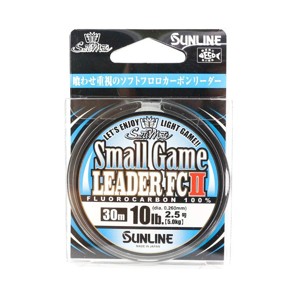 Sunline Leader Saltimate FC II Fluorocarbon, 11.8 ft (30 m), No. 2.5, 10lb, 11.2 lbs (5 kg), Natural Clear