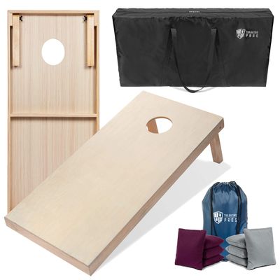 Tailgating Pros 4'x2' & 3'x2' Cornhole Boards w/Carrying Case & Set of 8 Cornhole Bags (You Pick Color) 25 Bag Colors! (Maroon/Grey, 4'x2' Boards)