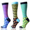 COTTON REPUBLIC Men's Printed Dress Socks - 3 Pairs (Dot's & Wave's, Sock Size 10-13) view 1
