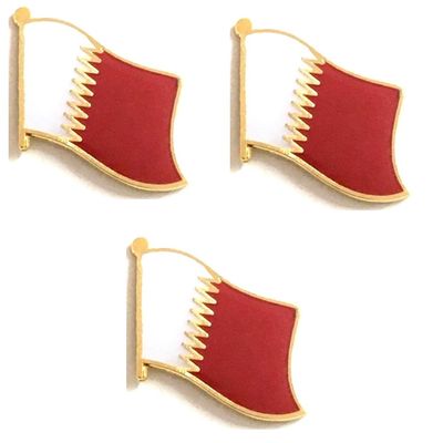3 Qatar Flag Lapel Pins - Enamel International Tie & Hat Badges - Perfect Souvenir Pins Made of Durable Metal (3 Qatar Pins)