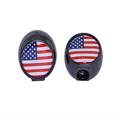 Alta Flags Schrader Bike Valve Caps, Multiple Styles (US Flag - Flat)