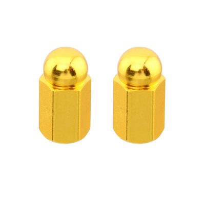 Alta Hex Dome Schrader Bike Valve Caps, Multiple Colors (Gold)