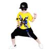 FTSUCQ Boys Sports Tracksuits Activewear Dancing Shirt Top + Middle Pants,Yellow 130 view 1