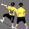 FTSUCQ Boys Sports Tracksuits Activewear Dancing Shirt Top + Middle Pants,Yellow 130 view 2