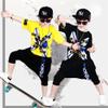 FTSUCQ Boys Sports Tracksuits Activewear Dancing Shirt Top + Middle Pants,Yellow 130 view 4