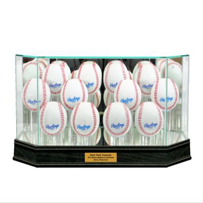 12 Baseball Display Case with Engraving and Conservation Glass (99% UV)