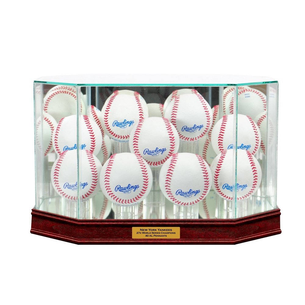 9 Baseball Display Case with Engraving and Conservation Glass (99% UV)