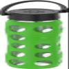 Lifefactory 22-Ounce BPA-Free Glass Water Bottle with Classic Cap and Protective Silicone Sleeve, Moss view 2