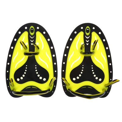 VGEBY Swimming Hand Paddles, Adjustable Diving Training Hand Fin Flippers Gloves Equipment(L-Yellow) Diving Supplies Swim Paddles Swim Paddles for Lap Swimming Hadult