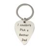 Meiligo Daddy Papa Father Day I Couldn't Pick a Better Dad Guitar Pick Key Chain Stainless Steel Jewelry for Men (Silver - 1) view 1