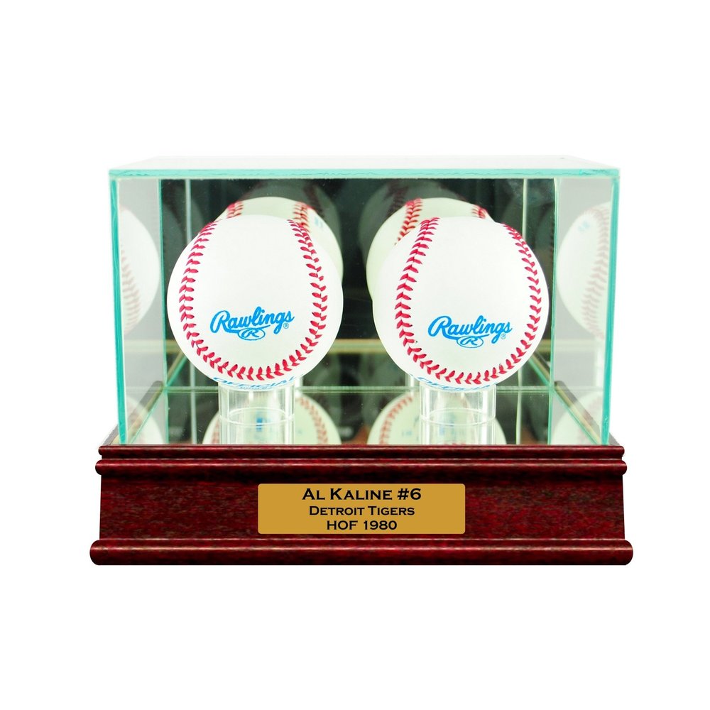 Double Baseball Display Case with Engraving