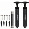 (2 Pack) Skoloo 10" Portable Hand Air Ball Pump Inflator Kit with Needle, Nozzle, Extension Hose for Soccer Basketball Football Volleyball Water Polo Rugby Exercise Ball Balloon,2 Black view 1