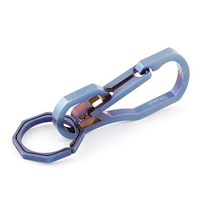 Titanium Multi Tools Keychain Hook EDC Tool Max-Bearing 50KG Keychain for Hiking Camping Outdoor (Blue)