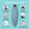 PAMGEA Surf Squared 10'6" Longboard Surfboard Sock Cover  Lightweight Stretch SUP & Paddleboard Bag, Protective Sleeve for Shortboard, Longboard, Hybrid, Wakesurf  Surfing Accessory, Aqua view 4